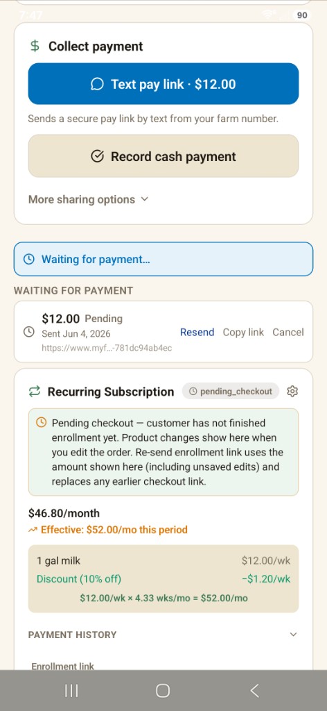 My Farm — Payments & subscriptions